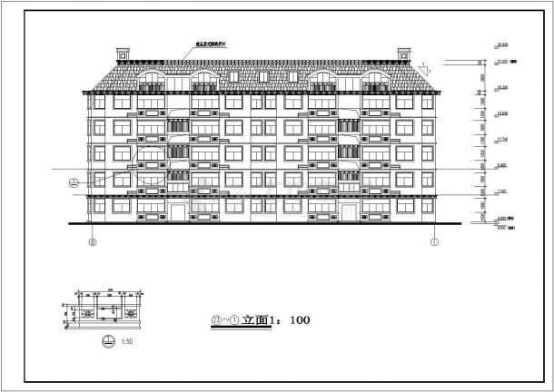 南方某地区六层住宅楼建筑设计方案图-图二