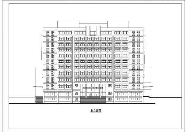 某学校11层框架结构图书馆建筑设计方案图纸-图二