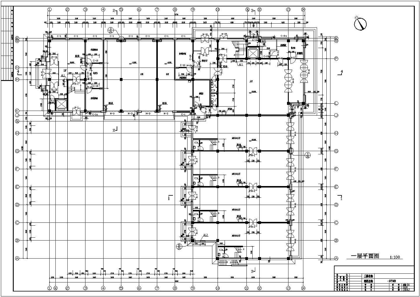 一套大型的办公楼建筑图（共16张）