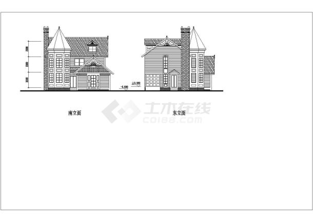 某地多种别墅户型建筑施工图纸（标注详细）-图一