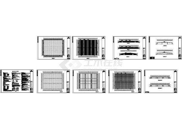 安徽某26米单跨单层门式钢架结构厂房CAD设计图纸-图一