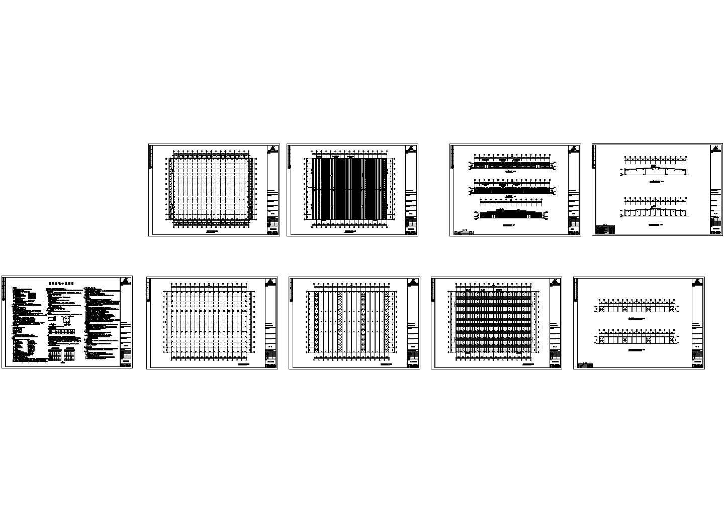 安徽某26米单跨单层门式钢架结构厂房CAD设计图纸