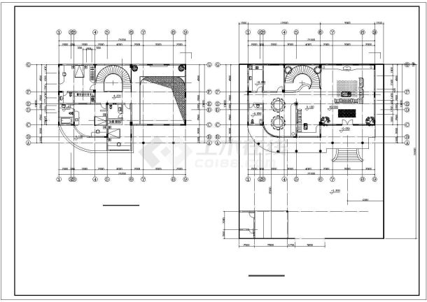 某地12个大型别墅装修设计图（标注详细）-图二
