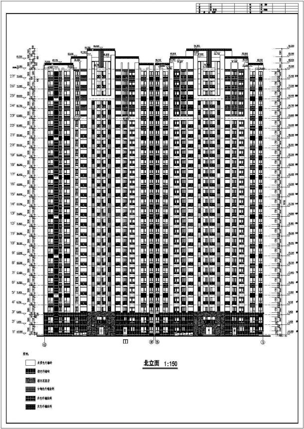 西安万科某地27层住宅楼建筑设计施工图-图一