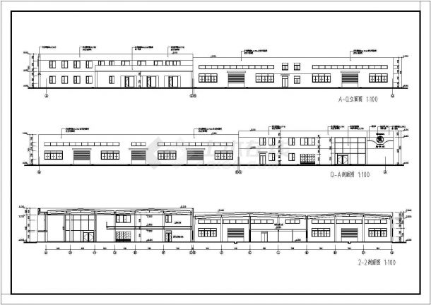 某品牌汽车二层4S店建筑设计方案图-图一