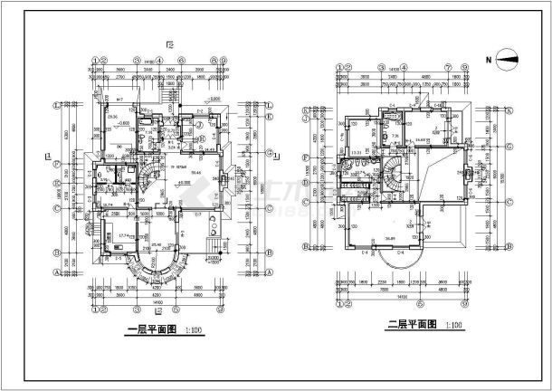 某地一套小型的别墅E7建筑施工图-图二