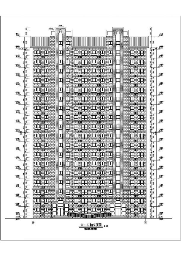 银川市某小区18层住宅楼建筑设计方案图纸-图二