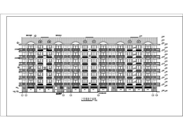 长沙某地7层住宅楼建筑设计施工图-图二