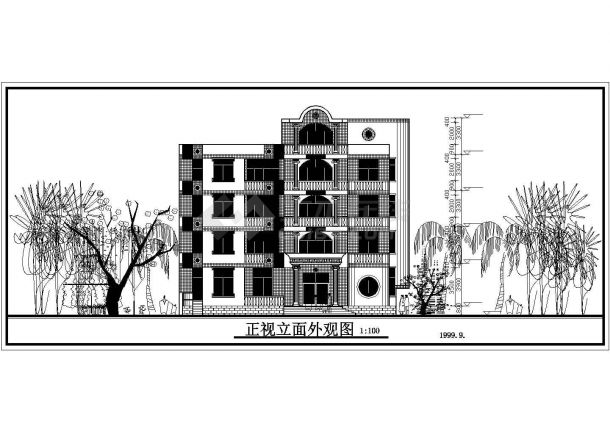 某地简单多层住宅建筑设计图（共4张）-图一