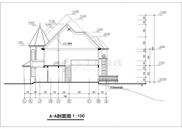 一套小型别墅设计方案图纸（共12张）-图二