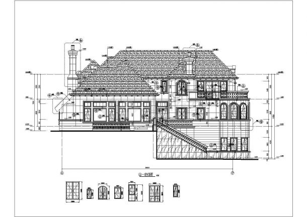 同一别墅小区的几种单体建筑施工图纸-图二
