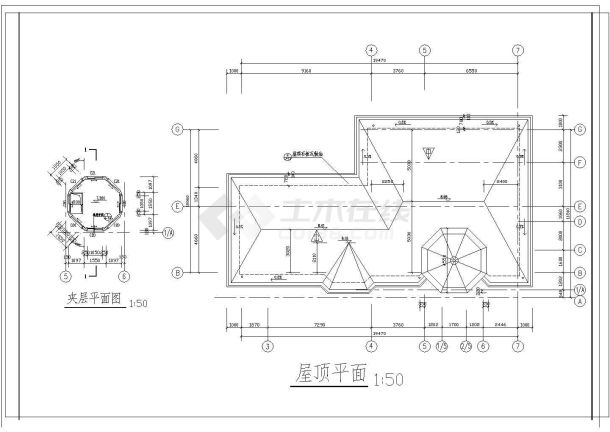 某地小型别墅设计建筑图纸（共6张）-图一