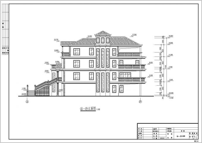 某地大型三层别墅建筑图纸（共11张）_图1