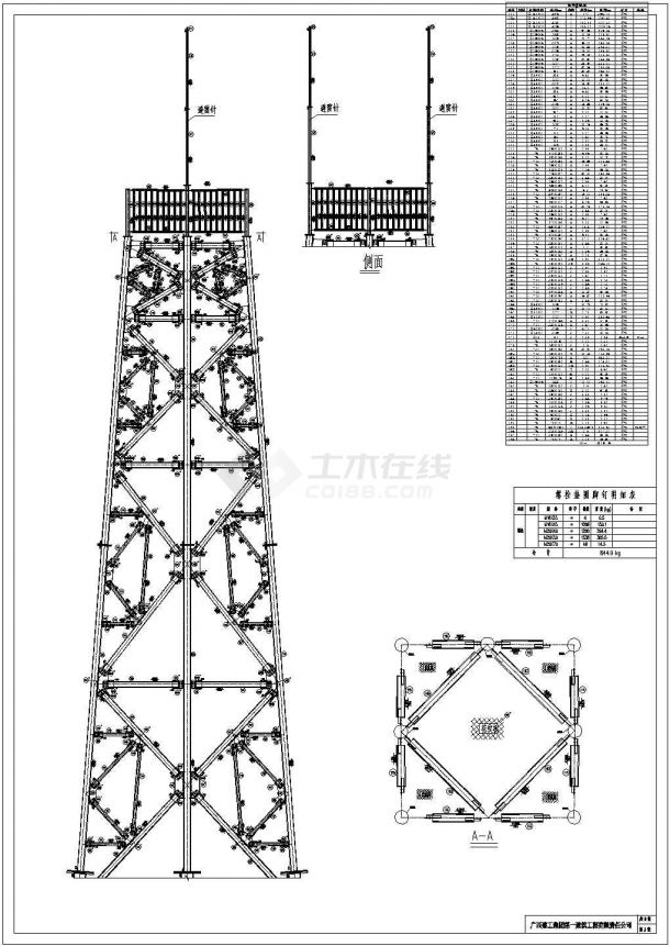 宁夏某地区60米信号接收塔结构施工图-图二