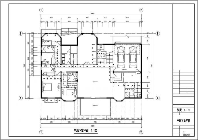 十分精美的3层别墅建筑施工图纸（全套）_图1