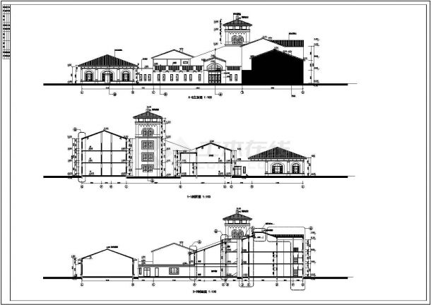 南方某地区三层幼儿园建筑设计方案图-图二