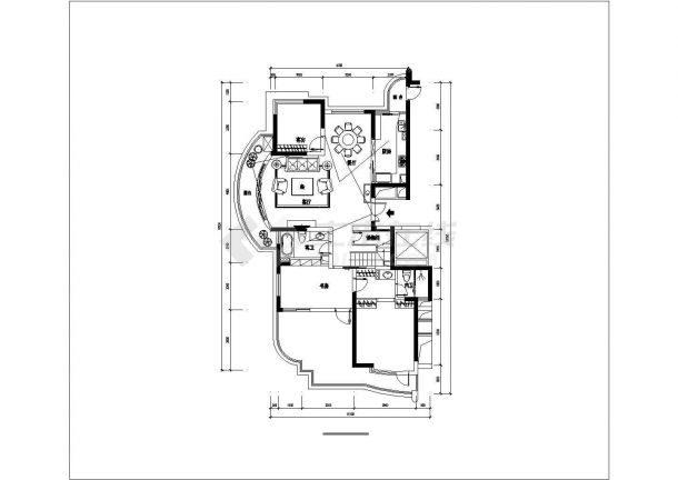 某地餐厅客厅住宅建筑平面设计图（全套）-图一