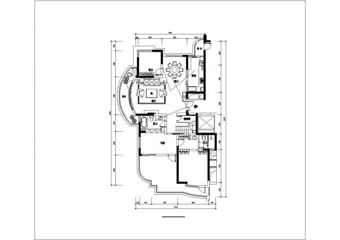 某地餐厅客厅住宅建筑平面设计图（全套）_图1