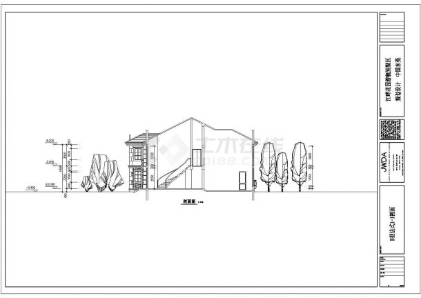 某花园别墅区内法式单体建筑施工图纸-图二