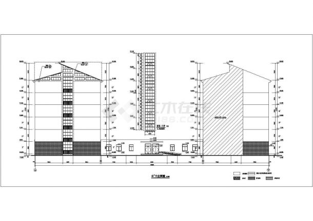 安徽某职业学院六层宿舍楼建筑设计方案图-图一