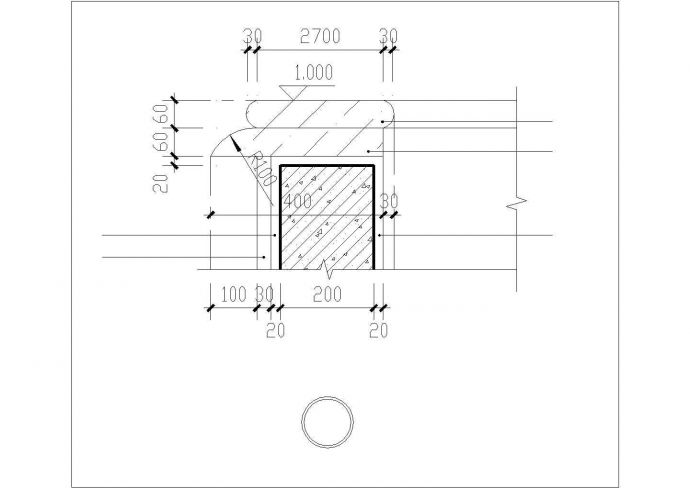 佛山市第七中学内部跌水池施工设计CAD图纸_图1