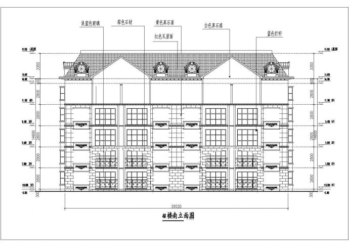 某地两套四层框架结构住宅楼建筑设计方案图纸_图1