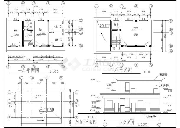 某二层管理用房建筑结构施工图（共4张）-图一