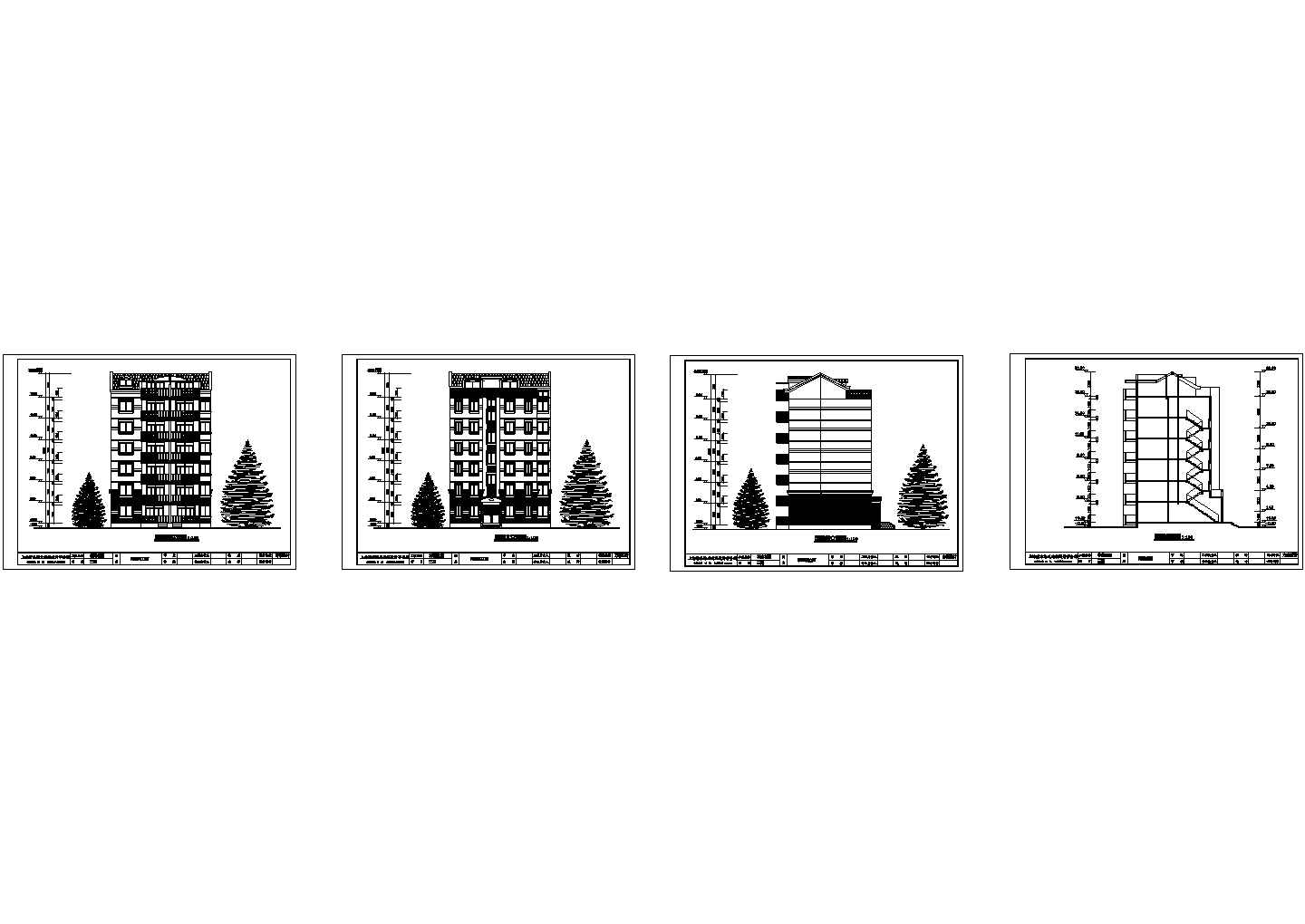 某六层坡屋面住宅楼建筑方案图（共9张）