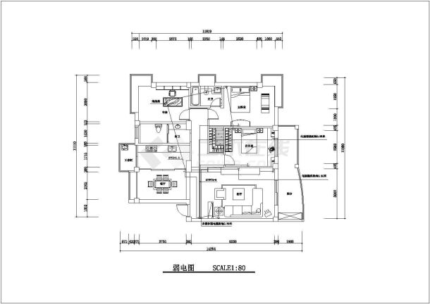 某地简单的家居装修照明电气设计图-图二