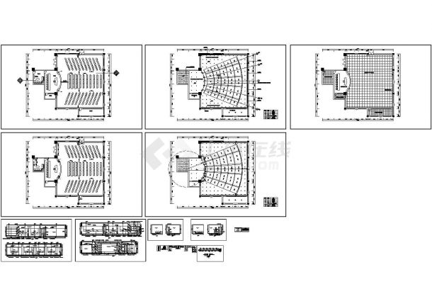 四层大会议室室内装修设计CAD施工图纸-图一