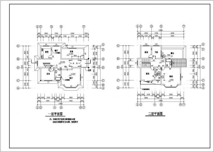 简单实用的一套3层别墅建筑CAD图_图1