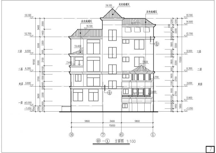 某地四层带夹层别墅建筑设计施工图_图1