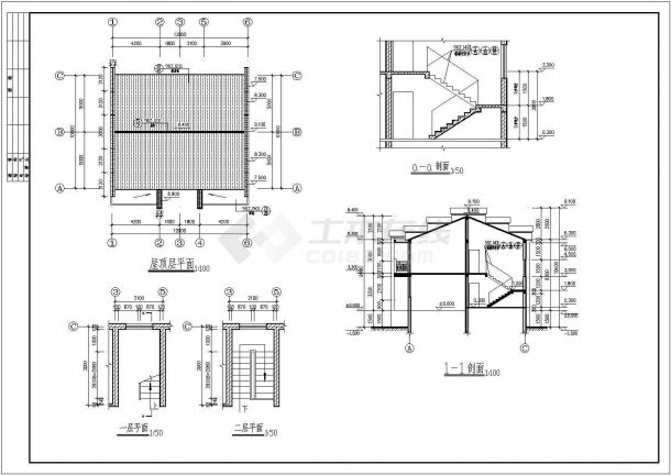 武汉清凉寨二层砖混结构别墅建筑设计方案-图二