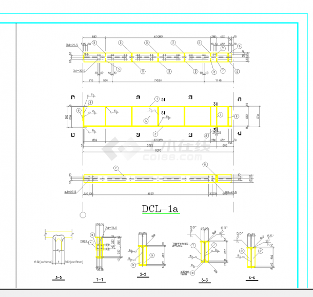 某地门式刚架厂房吊车梁节点构造详图CAD图纸-图二