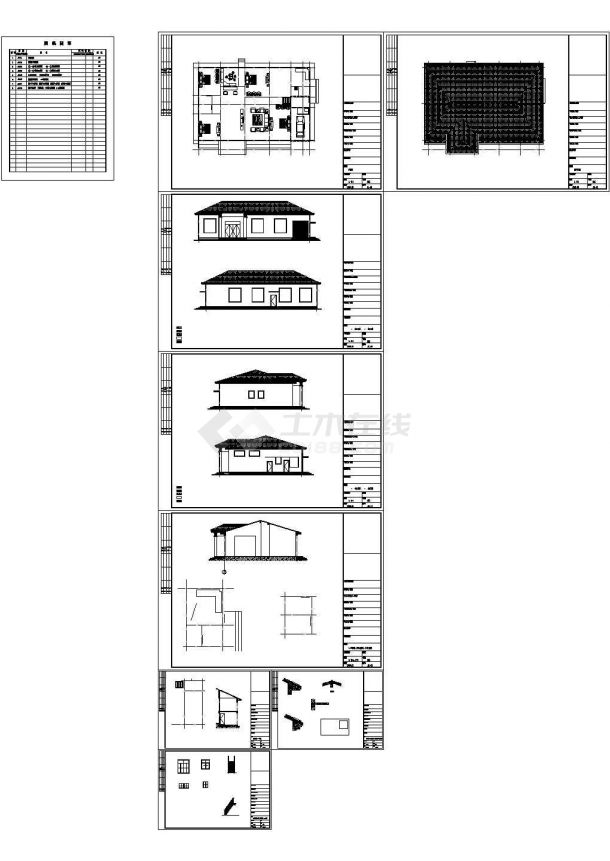 某农村一层别墅全套图纸（建筑、结构、给水、电气、模型）-图二