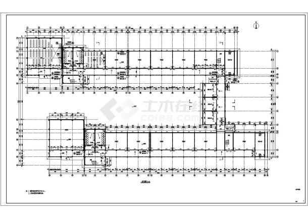 某中学6层框架结构教学楼建筑设计施工图-图二