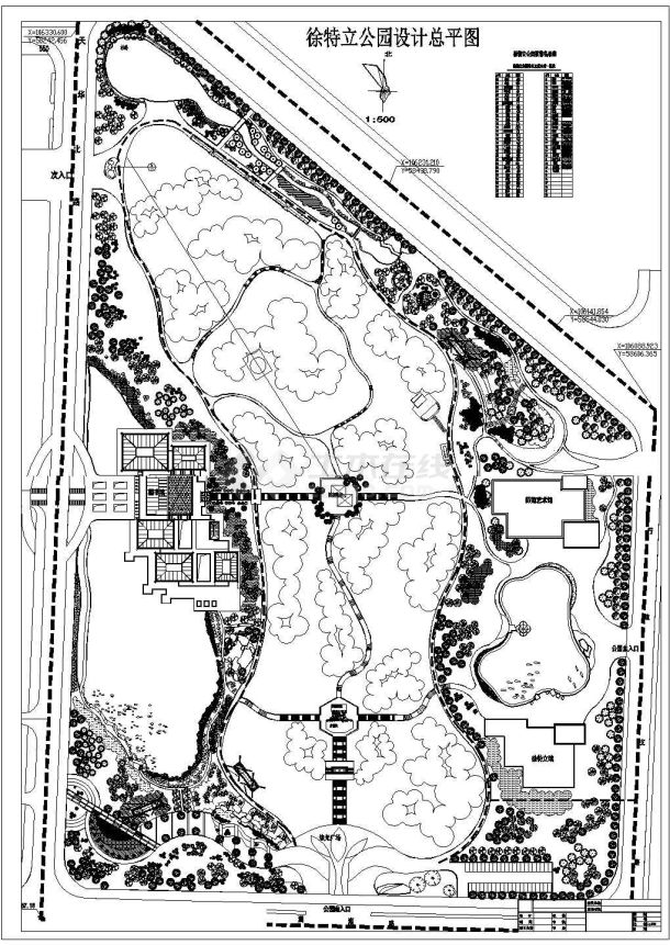 湖南徐特立公园规划总平面图-图一