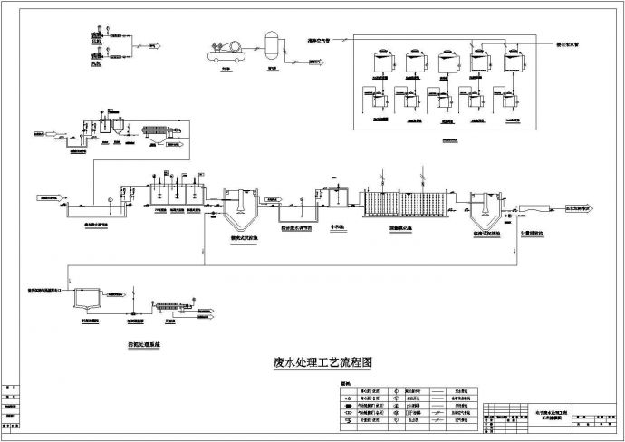 某电子废水处理工艺流程CAD图_图1