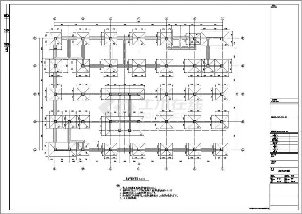 某地6层框架结构商场结构设计施工图纸-图一