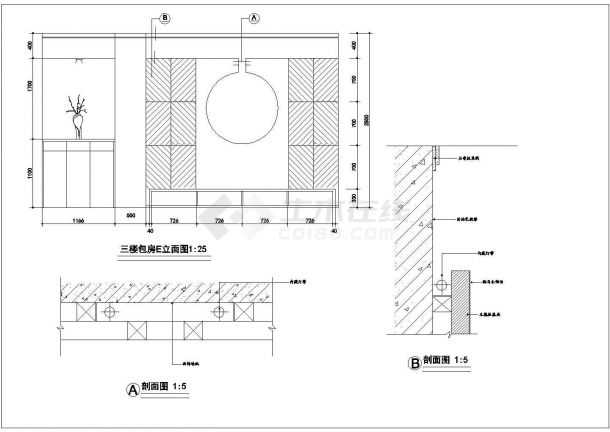 某三层酒楼室内装修全套建筑施工图纸-图二