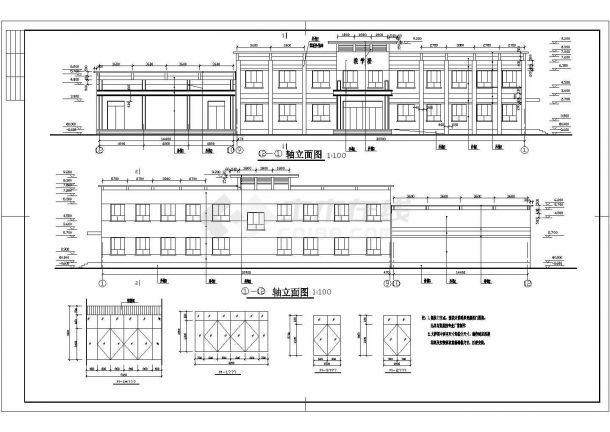 某学校二层教学综合楼建筑设计方案图纸-图一