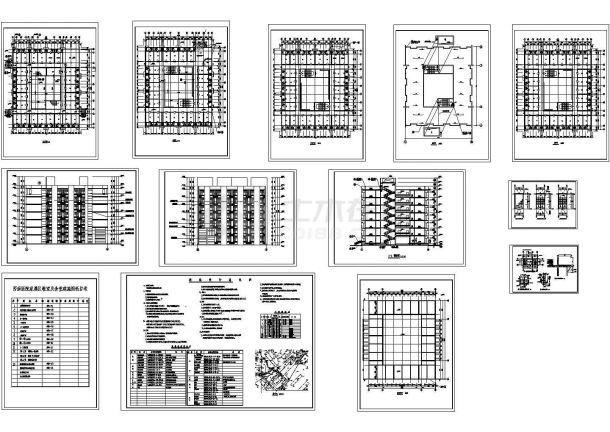 某七层带架空层医院家属区宿舍建筑施工CAD图纸，含设计说明-图一