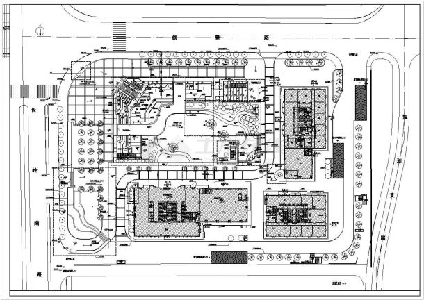 某商务中心园林景观设计规划总平面图-图一