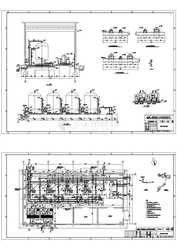 广西某电厂含煤废水处理设计图纸（9个CAD）-图一
