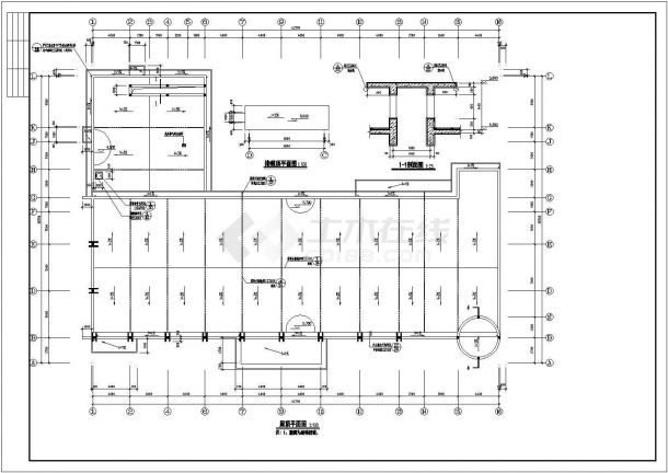 某学校单层框架结构学生食堂建筑设计方案图-图二