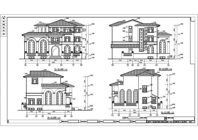 某小区三层独栋别墅建筑设计施工图_图1