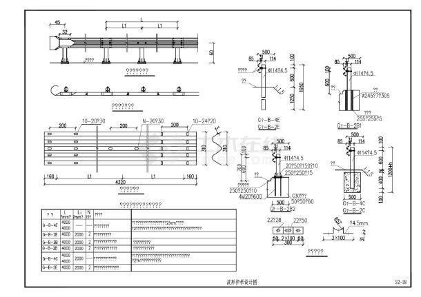 S2-18 波形护栏设计图-图一