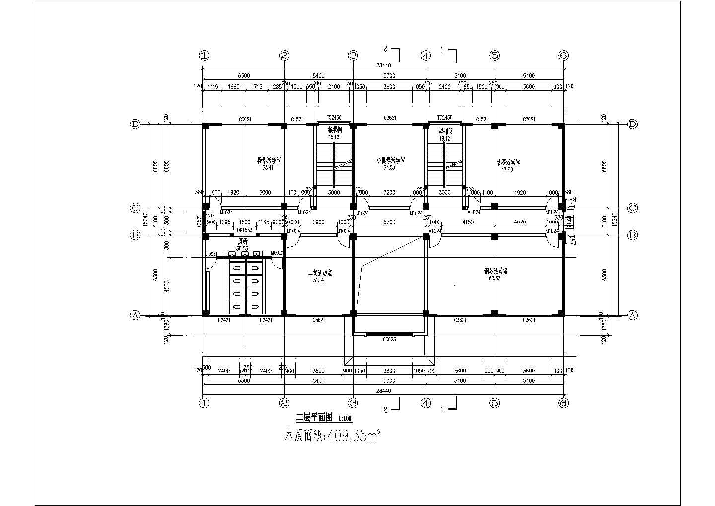 某地多层少年宫建筑规划设计施工全图