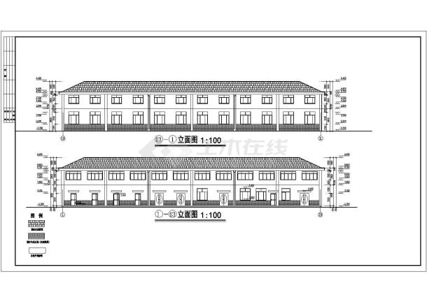 六安市某二层宿舍综合楼建筑设计施工图-图一