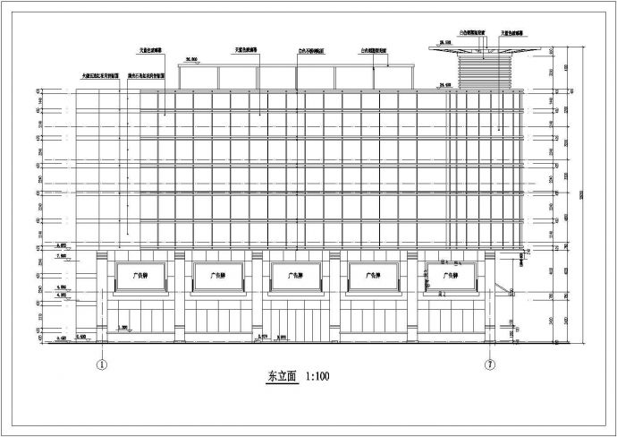 某地区三层框架结构超市扩建工程建筑设计方案图纸_图1